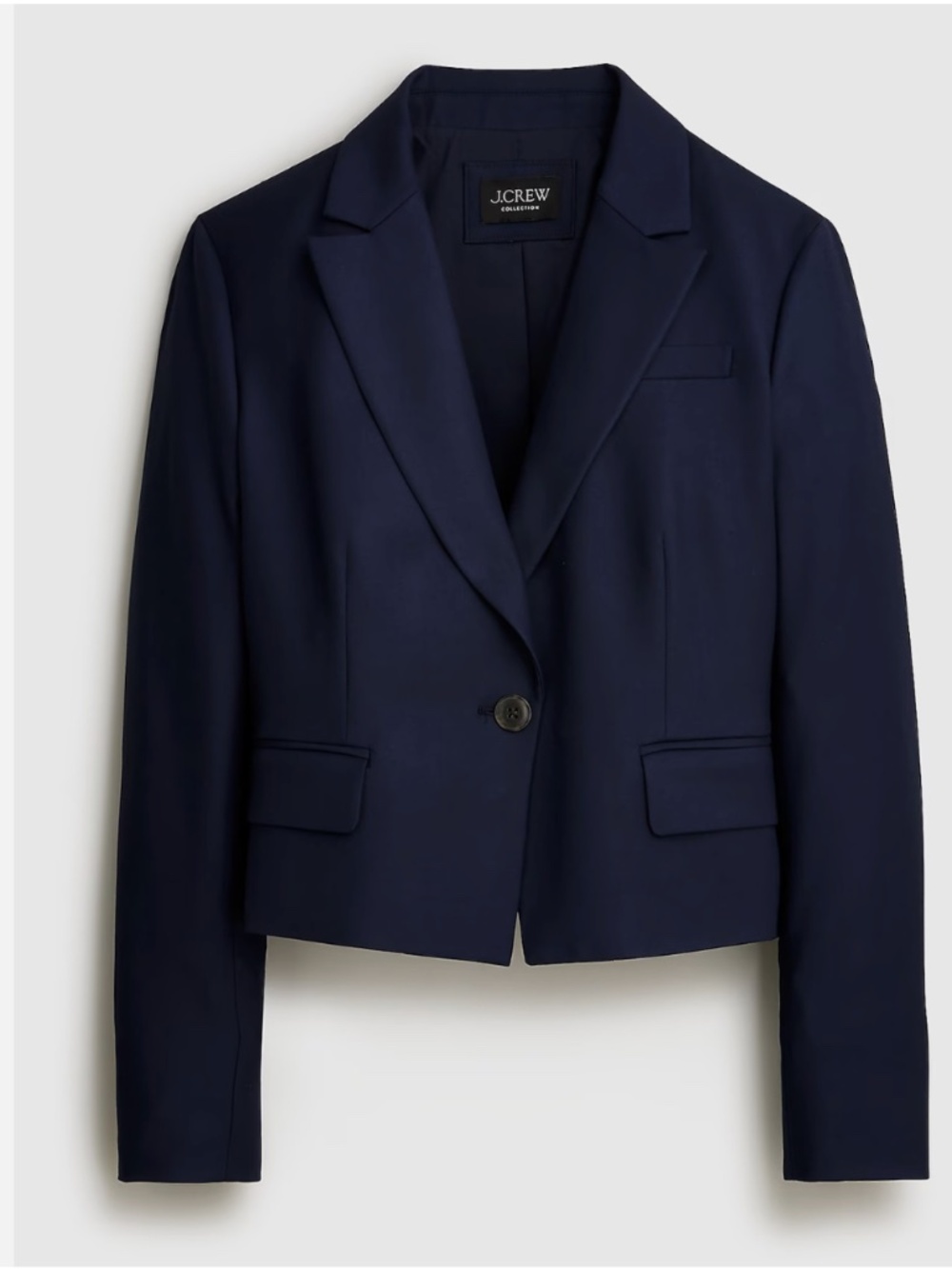 J. Crew Cropped Blazer In City Twill Jacket Navy Blue 12 New